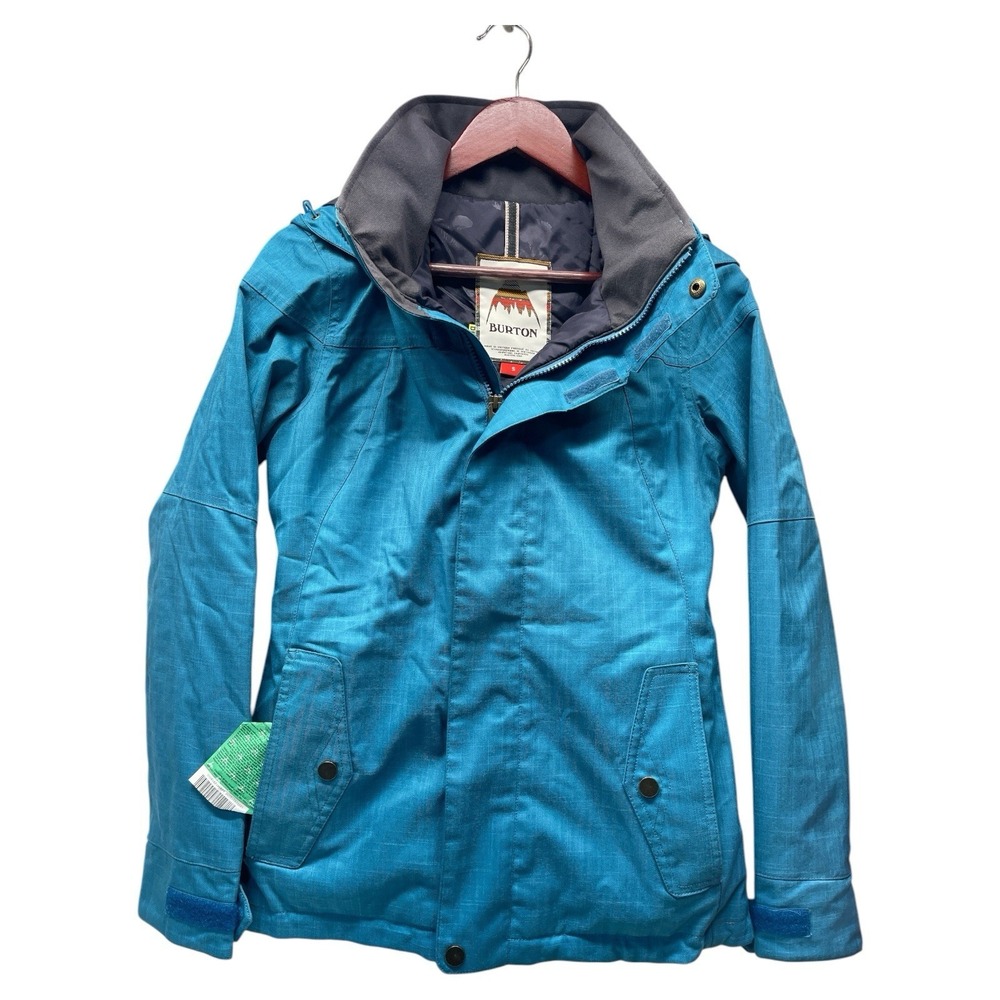 Burton Dry Ride Sm‎ Blue Snowboarding Zip Up Jacket Zipper Pockets And On Arms